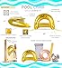 POZA Inflatable Chair Float Seat Sparkle Confetti Inflatable Pool Chair Float with 2 Builtin Cup Holders and Handles Perfect Floating Chairs for Lake Beach River or Pool 48x38 Inches Gold - Image 4