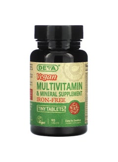 Deva Deva, Vegan Tiny-Tablets Multivitamin & Mineral Supplement, Iron-Free, 90 Tablets  - Image 1