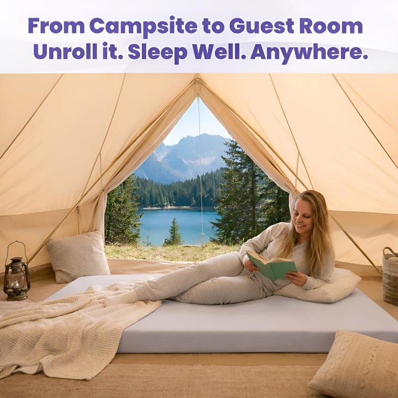 Hazli Matrix AirCell 4 Inch Memory Foam Camping Mattress Pad - Roll Up Mattress for Adults - Portable Cot Sleeping Pad for Camping - Floor Mat or Bed Roll - Twin XL 80â€™â€™ X 40â€™â€™ X 4â€™â€™- Grey - Image 5