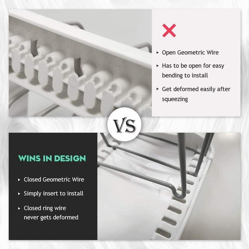 EVERIE Adjustable Bakeware Organizer Pot Lid Holder Rack for Pots, Cake Molds, Cutting Boards, Mats, Cookware, GS02SS, Pack of 2 - Image 3