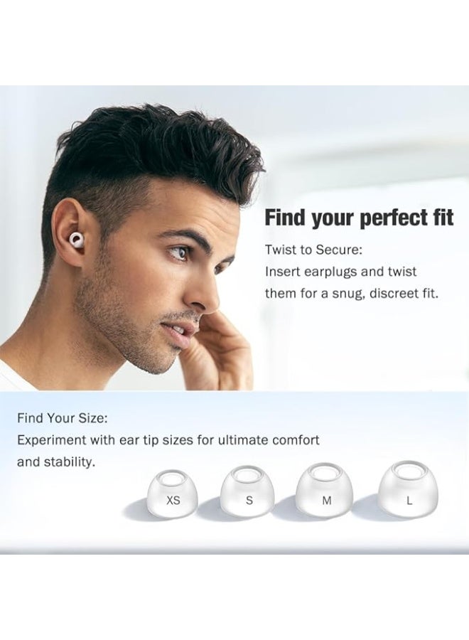 تي نيوفون تقليل الضوضاء مع نطق واضح - للمحادثات والمناسبات الاجتماعية وحساسية الضوضاء للآباء - 8 سدادات اذن في اكس سمول/سمول/ميديوم/لارج - SNR 16 ديسبيل (أبيض) - Image 4