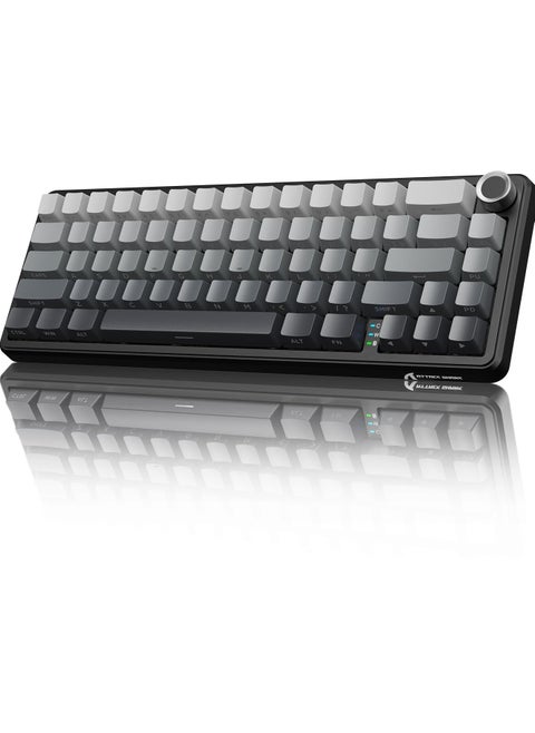 X66 Wireless Mechanical Gaming Keyboard with Knob,Tri Mode USB-C/BT5.0/2.4G Gasket Mounted 60% RGB Gaming Keyboard, Side Printed PBT Keycap,Hot Swappable Strawberry Switch(Moonlight)