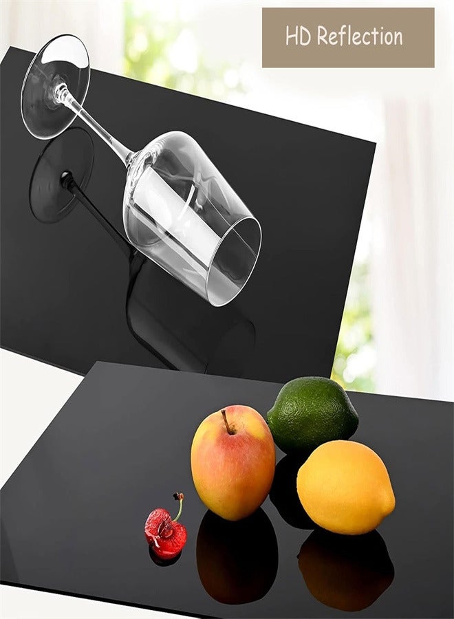 Generic 2 PCS Acrylic Glass Plates Black Plate A4 Thick Acrylic Disks Crystal Clear Plastic Plate Shatterproof Plastic Panels for Crafts Painting Home Decoration  - Image 4