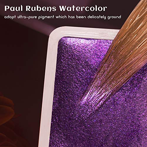 Paul Rubens Artist Grade Watercolor Set, 48 Colors Glitter Metallic Paints, Portable Metal Case, Suitable for Beginners, Hobbyists, Students, Artists - Image 5