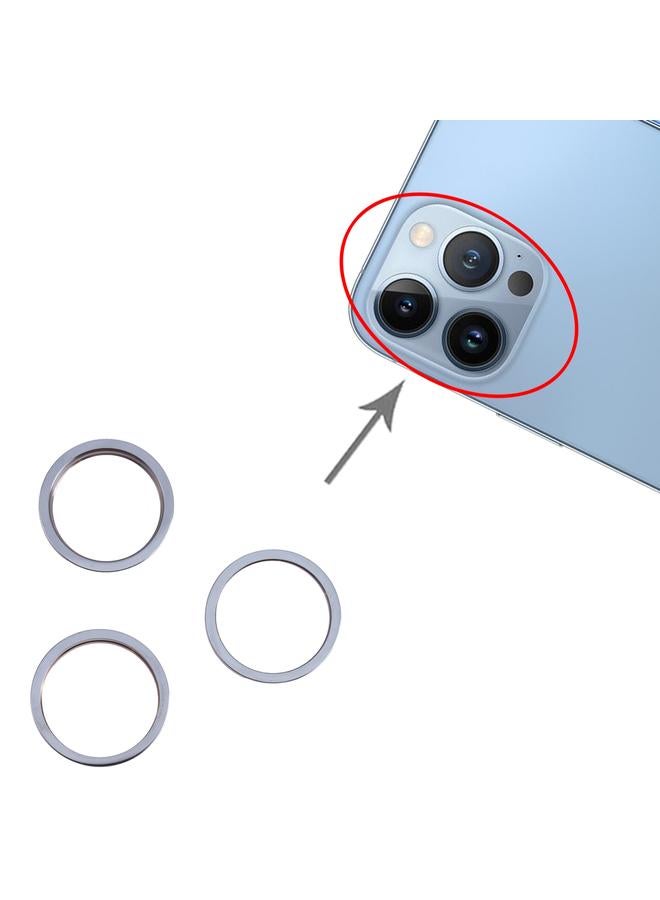 erorex 3 PCS Rear Camera Glass Lens Metal Outside Protector Hoop Ring for iPhone 13 Pro Max(Blue) - Image 4