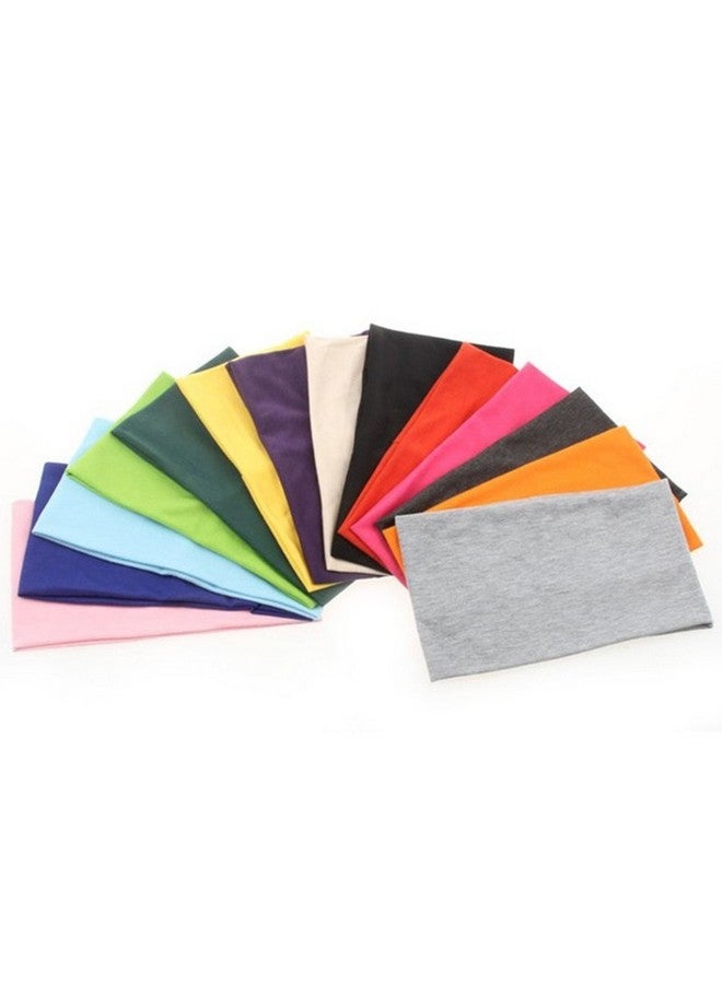 Yeshan Pack of 12 Wide 5 Inch Wicking Stretchy Athletic Bandana Headbands/Head wrap/Yoga Headband/Head Scarf/Best Looking Hairband for Sports or Fashion,Candy Colors in Wide