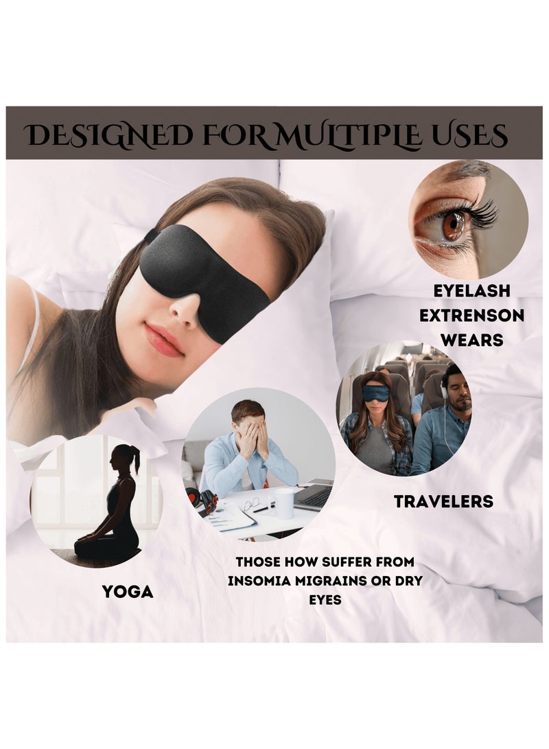 Karewish Sleep Mask | 100% Blackout Eye Mask for Sleeping | Night Blindfold | Soft and Comfortable with Adjustable Strap Night Eye Mask for Men and Women | Eye Blinder for Travel  - Image 3