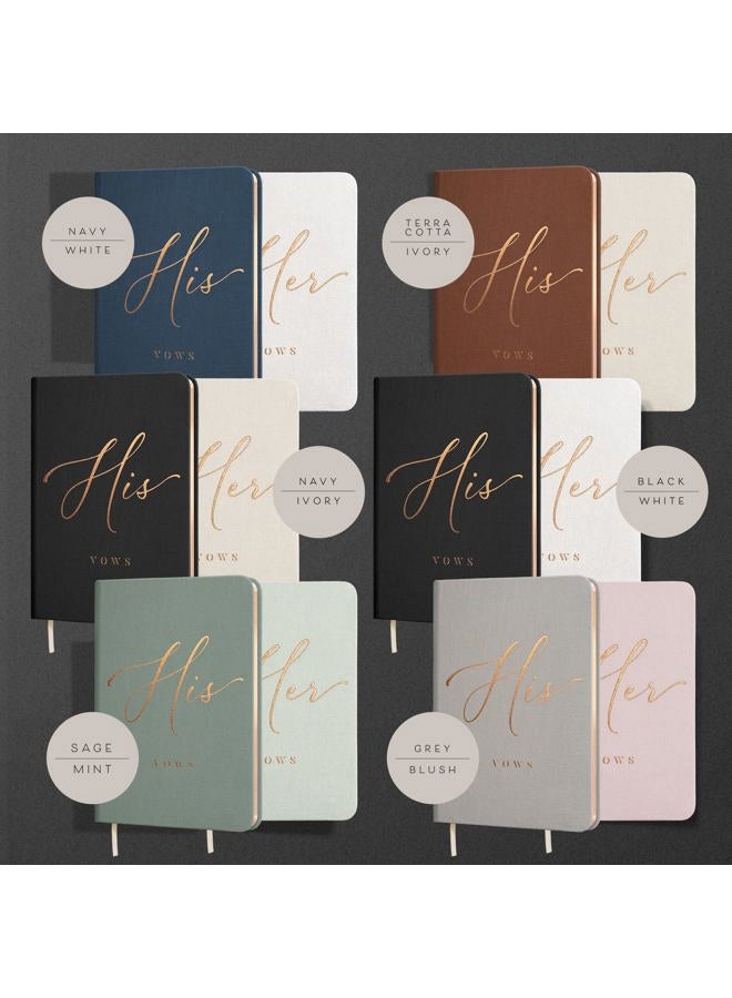 ARTESORI Vow Books His and Hers - Linen Wedding Vow Books Perfect as Bride & Groom Gifts, Wedding Registry Ideas - His & Hers Gifts Wedding Vow Book - Wedding Essentials & Accessories [Ivory & Black] - Image 3