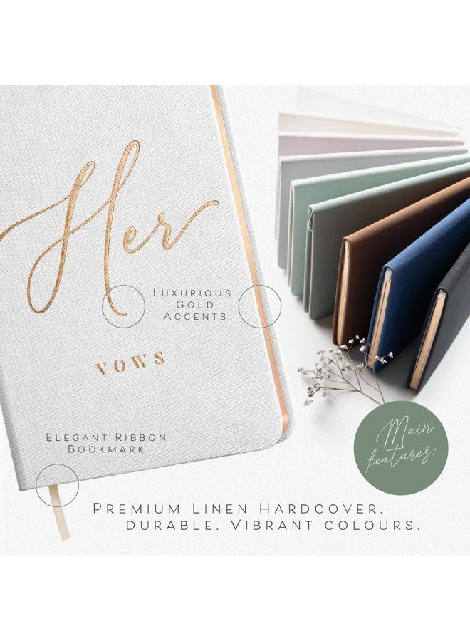 ARTESORI Vow Books His and Hers - Linen Wedding Vow Books Perfect as Bride & Groom Gifts, Wedding Registry Ideas - His & Hers Gifts Wedding Vow Book - Wedding Essentials & Accessories [Ivory & Black] - Image 4