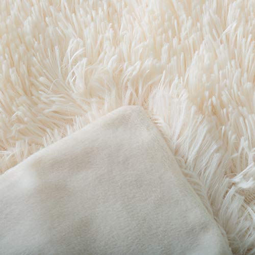 Reafort Luxury Long Hair, PV Fur, Faux Fur Body Pillow Cover/Case 21inx54in with Hidden Zipper Closure (Cream, 21inX 54in Pillow Cover) - Image 4