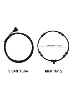 NIBEMINENT Outdoor Water Misting Fan Kit with Five Brass Nozzles Black/Golden  - Image 3