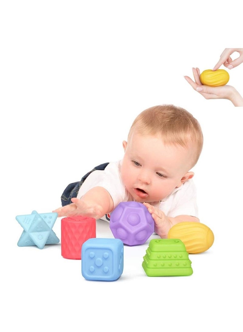 KASTWAVE Baby Sensory Ball Set, Soft Squeeze Massage Balls with Bright Color and Multi Shape, Montessori Toys, Bath Toys, Early Learning & Education Toys for Babies Toddlers 3-12 Months - Image 1