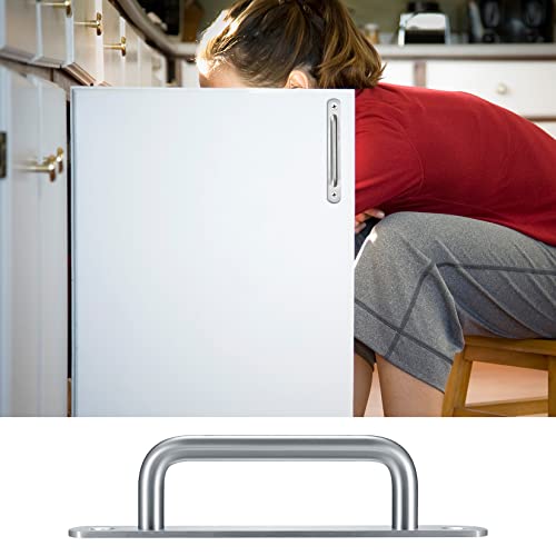 Fulushouxi 2 Pcs Barn Door Handles, Sliding Door Pull Handles, Stainless Steel Closet Cabinet Door Handles Pulls with Plates for Cupboard Cabinet Wardrobe Drawer Shed Pull Handles, 160mm/6.3 inch - Silver - Image 4
