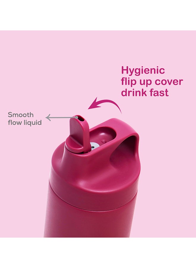 Eazy Kids Double Wall Insulated Sports Water Bottle - Pink, 550 Ml  - Image 3