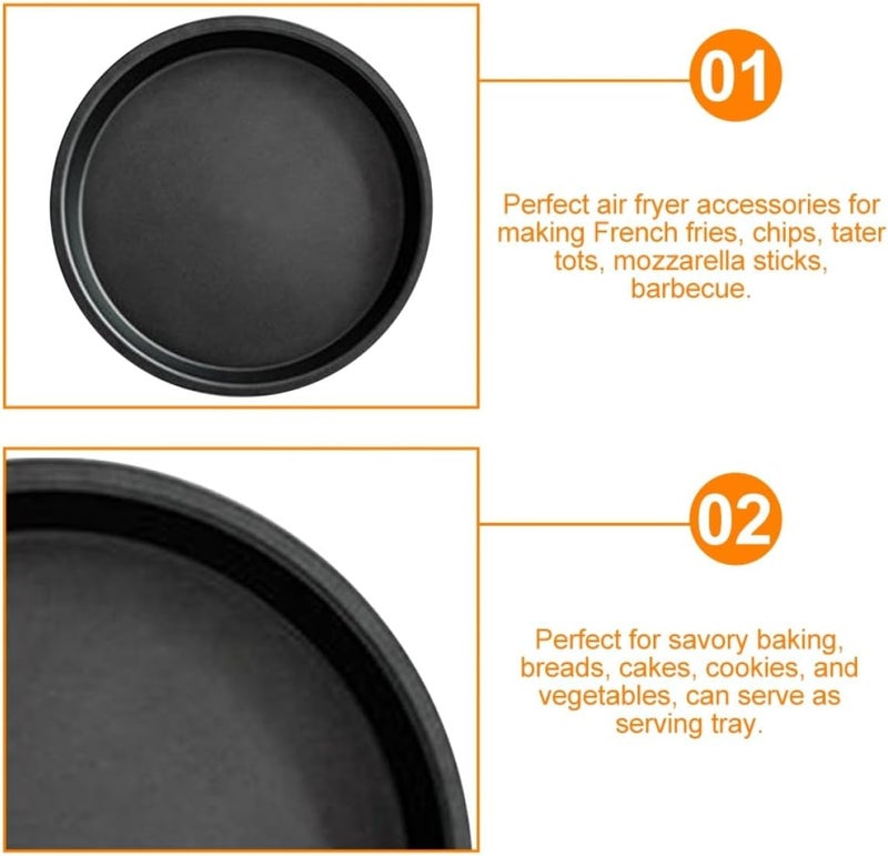 ABOOFAN 8-inch Pizza Baking Tray Air Fryer Accessory Nonstick Oven Baking Pan for Kitchen Cooking and Pizza Preparation - Image 3