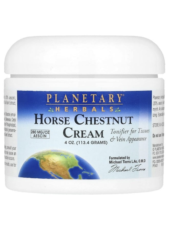 PLANETARY HERBALS Planetary Herbals, Horse Chestnut Cream, 4 oz (113.4 g)  - Image 1