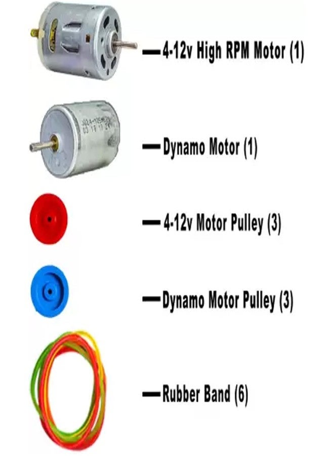 SYMFONIA Dynamo Motor, 4-12v DC Motor & Other Electricity Generator Making Project Kits Electronic Experiment kit for Kids - Image 3