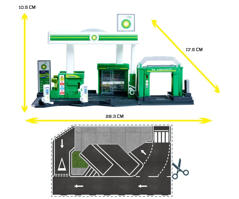 Majorette BP Petrol Station Playset with 1 Die-Cast Vehicle – Interactive Service Station Toy for Kids - Image 2