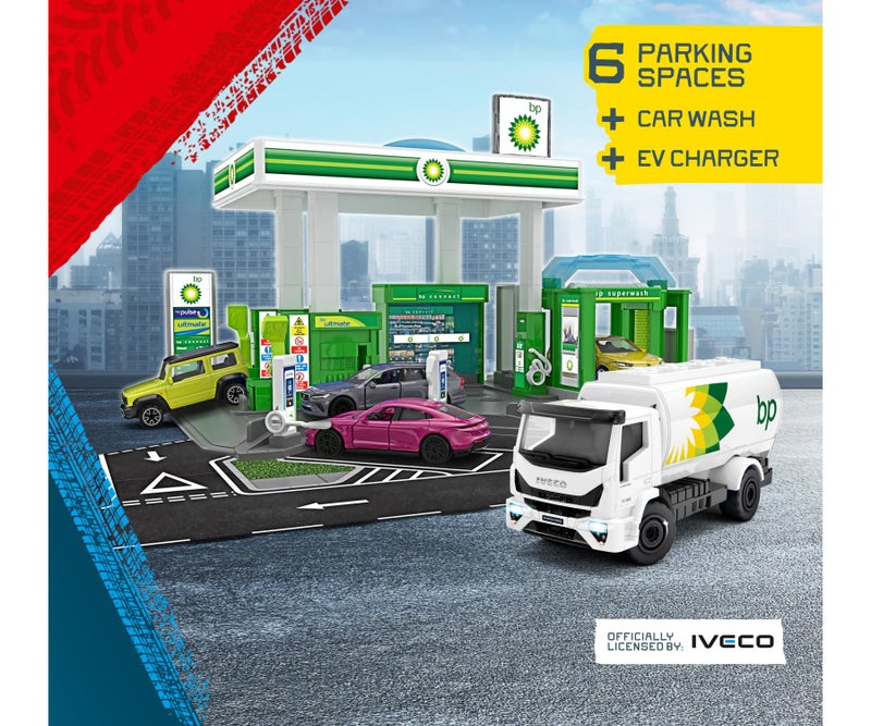 Majorette BP Petrol Station Playset with 1 Die-Cast Vehicle – Interactive Service Station Toy for Kids - Image 4