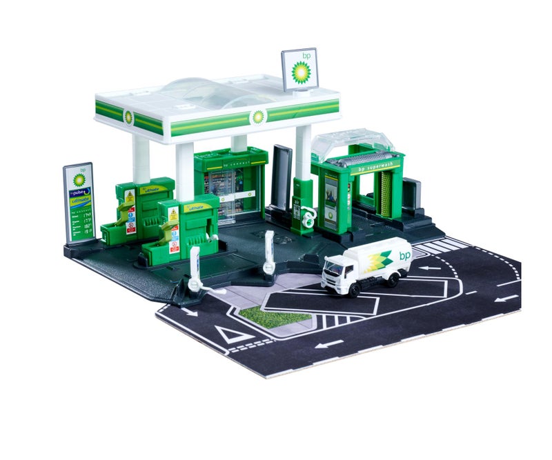 Majorette BP Petrol Station Playset with 1 Die-Cast Vehicle – Interactive Service Station Toy for Kids - Image 1