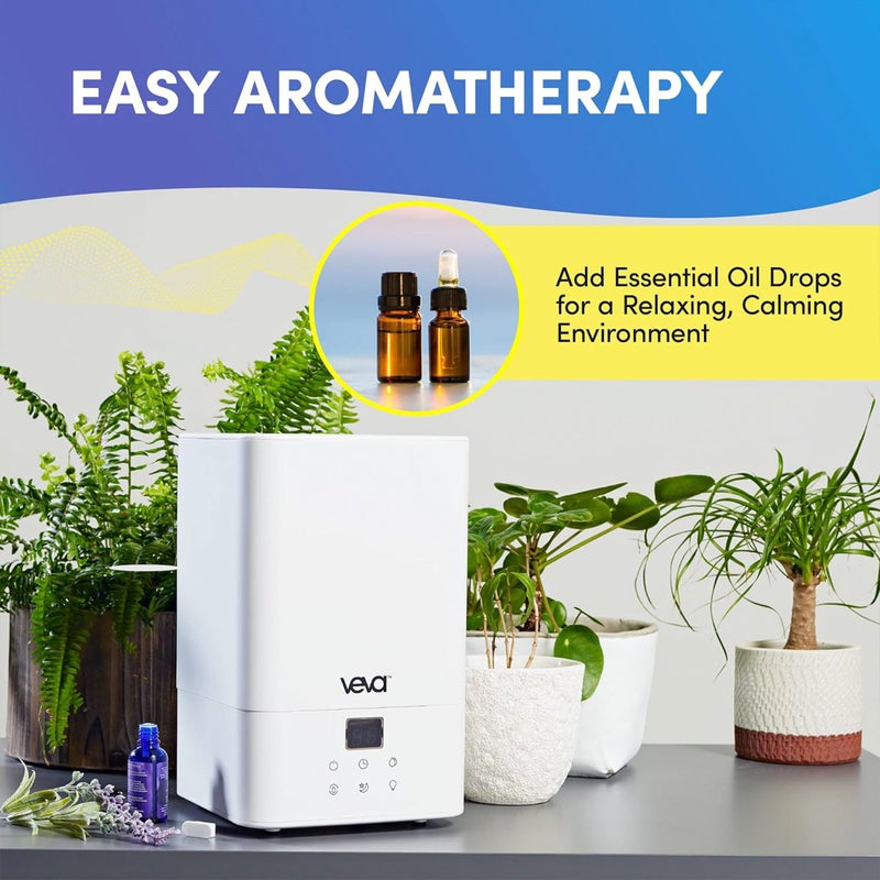 VEVA Humidifiers for Bedroom Large Room 4.5L, Cool Mist Water Vaporizer Essential Oil Diffuser, Quiet Humidifiers for Baby, Covers up to 323 Sq. Ft. - Image 5