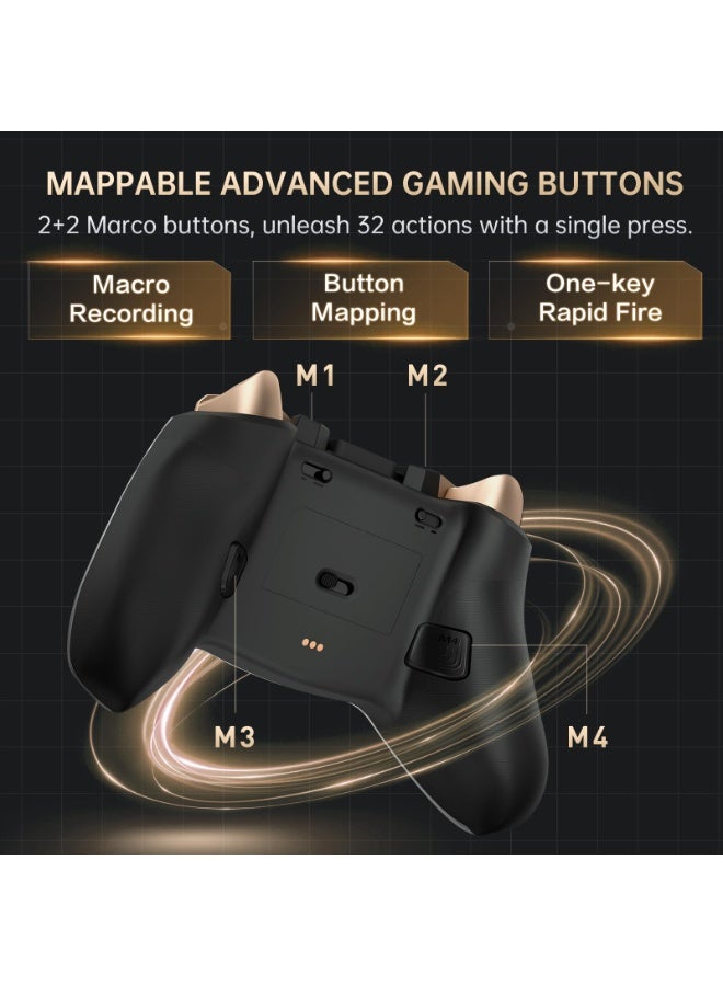 Machenike G5Pro V2 1000HZ Wireless Gaming Controller for NS/PC/iOS/Android with Charging Dock,PC Controller With Hot-Swappable Joystick,Optical Triggers,Optical Micro Switches,RGB Backlight, Black Gold - Image 3