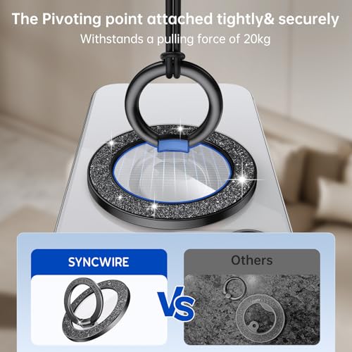 Syncwire Magnetic Phone Grip for MagSafe, Sparkle Ring Holder, Rotatable Kickstand Bling Ring Stand Removable MagSafe Accessories for iPhone 17 Pro Max 16 15 14 13, Android, Samsung etc. - Image 3