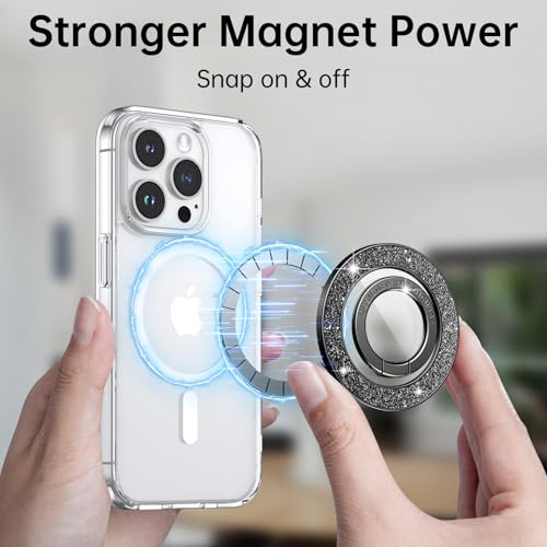 Syncwire Magnetic Phone Grip for MagSafe, Sparkle Ring Holder, Rotatable Kickstand Bling Ring Stand Removable MagSafe Accessories for iPhone 17 Pro Max 16 15 14 13, Android, Samsung etc. - Image 5