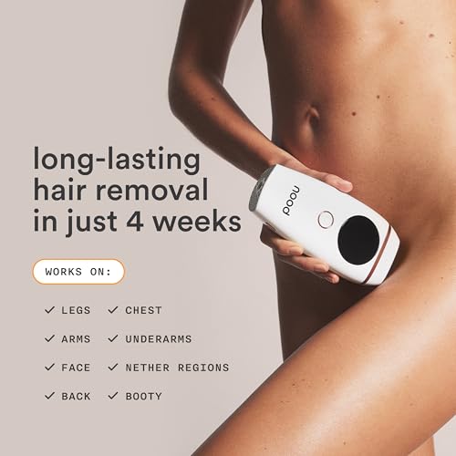 Nood NEW Nood™ Flasher 2.0 + Shaving Starter Kit — IPL Laser Hair Removal Device for Women & Men with Refillable 5-Blade Razors — Pain-Free IPL Hair Removal Works Wherever Hair Grows — Gloss White - Image 2
