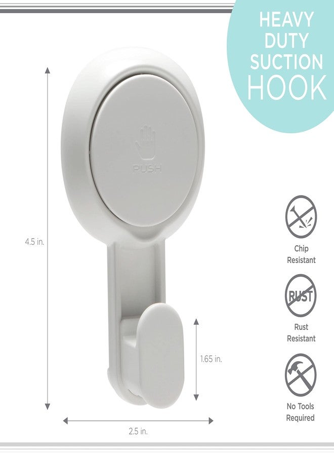 Bath Bliss 2 Pack Power Lock Gel-Suction Hooks | Shower and Bathroom Hook | Towel | Robe | Loofahs | Bags | Jackets | Easy Release | No Tools Required | White - Image 5