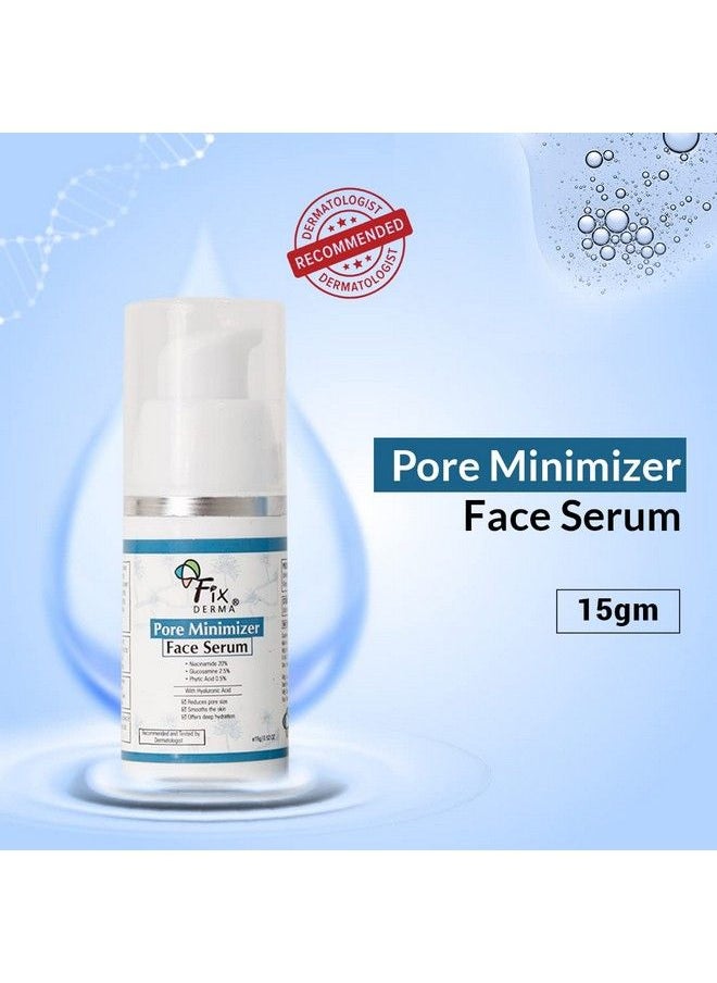 FIXDERMA - 20% Niacinamide Serum For Face For Pore Minimizer With 2.5% Glucosamine & Hyaluronic Acid Serum ; Open Pores Serum ; Hydrating Serum ; Face Serum For Men & Women 15G - Image 1