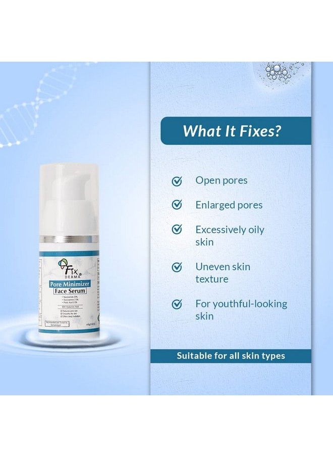 FIXDERMA - 20% Niacinamide Serum For Face For Pore Minimizer With 2.5% Glucosamine & Hyaluronic Acid Serum ; Open Pores Serum ; Hydrating Serum ; Face Serum For Men & Women 15G - Image 1