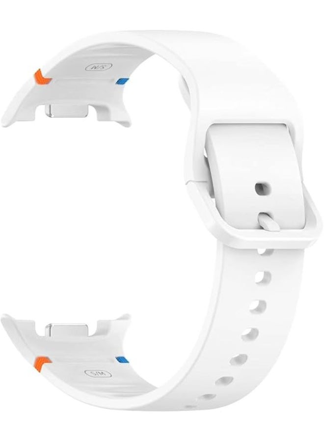 Sport Silicone Bands for Samsung Galaxy Watch 8 Band 40mm /44mm/8 Classic 46mm, One Click No Gap Soft Sport Waterproof Strap for Samsung Galaxy Watch 8 Classic Band 46mm (White) - Image 2