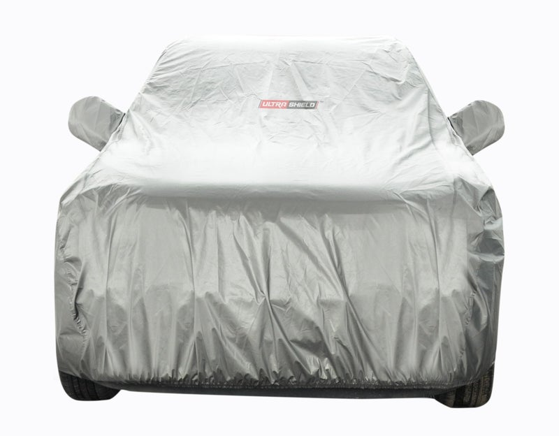 ULTRA SHIELD Mist Grey Series 100% Waterproof Car Body Cover for Maruti Suzuki Brezza with Mirror Pockets | Triple Stitched, Elastic, Custom Fit, Heat Resistant, Anti-Dust, All-Weather Cover - Image 1
