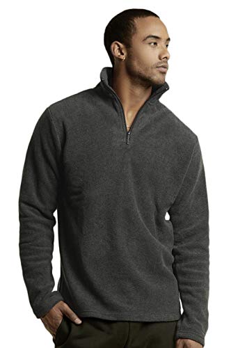 Knocker Men's Polar Fleece Quarter Zip Pullover (S, Charcoal) - Image 1