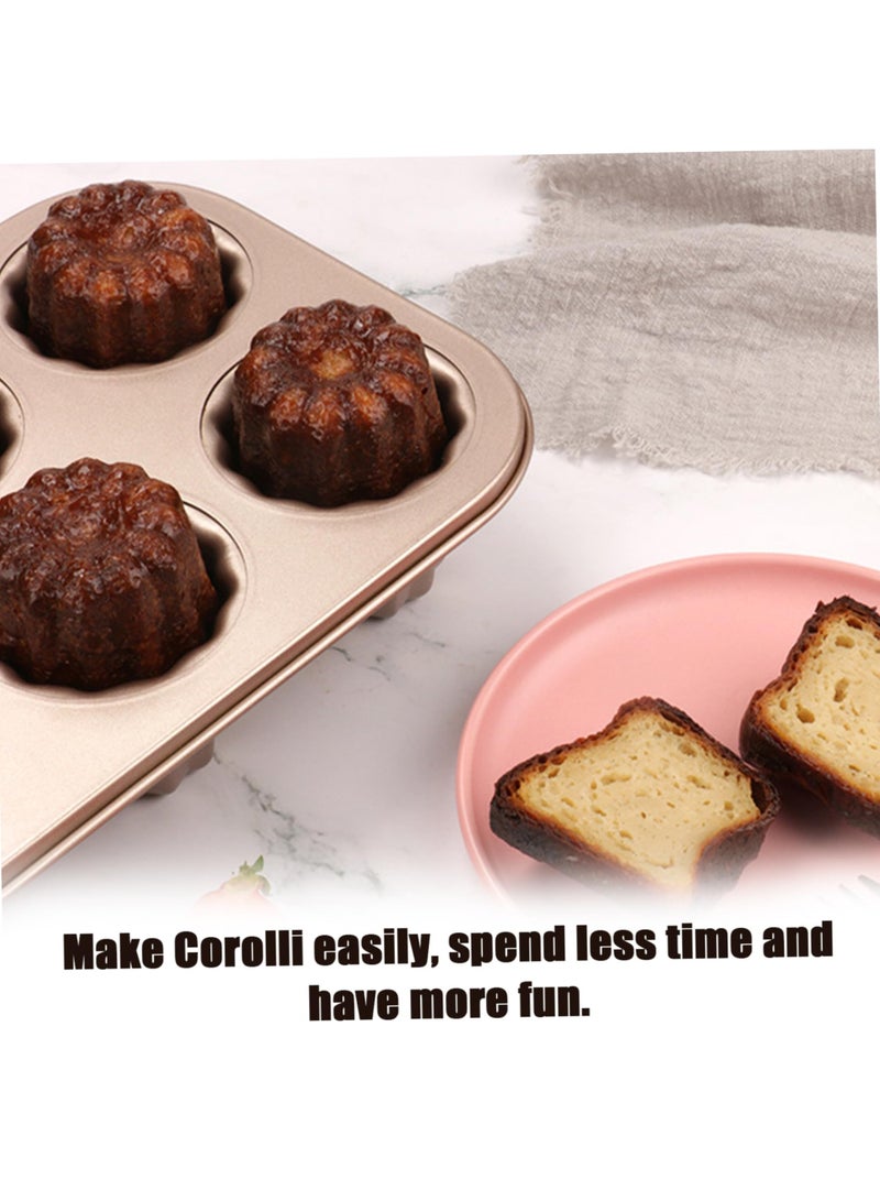 Bukela Canele Molds, 13.7x10.4inch Carbon Steel Canele Mould, 12-Cavity Cannele Mold, Baking Molds for Canneles Bread Muffin Cake Safe and Health : Food-grade Silicone coating, non-Teflon, safety in high temperature ,PTFE & PFOA FREE  - Image 5