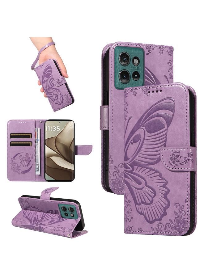 S-TOP Case For Motorola Edge 50 5G Swallowtail Butterfly Embossed Leather Phone Case - Image 1