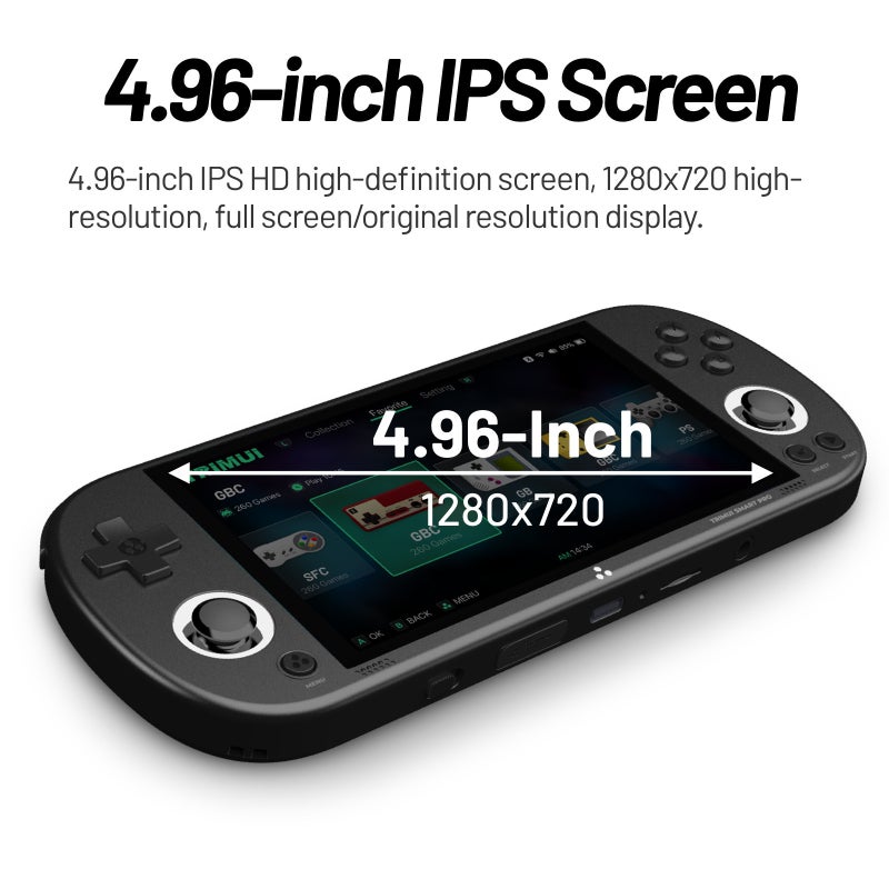 Handheld Game Console: 5-inch 720×1280 IPS Full Lamination Screen - Pre-installed Emulator System With 64GB Storage And TF Card Expansion Up To 256GB Retro Gaming Device For Portable Retro Gaming Enth - Image 3