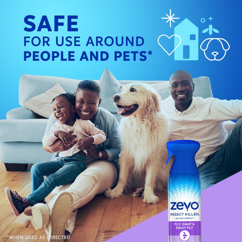 Zevo Flying Insect Killer Spray - Bug Spray for Home Use - Versatile Gnat, Mosquito, Fruit Fly Killer & More - with Rosemary & Cornmint Oil - for Indoor & Outdoor Use (3 Bottles) - Image 3