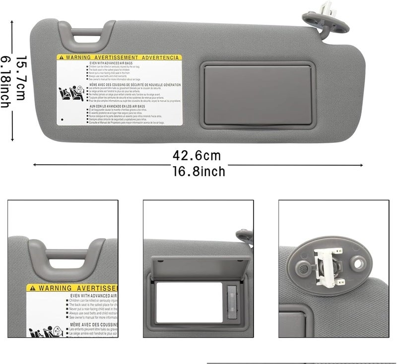 Wivplex Beige Sun Visor for Toyota Highlander - Image 2