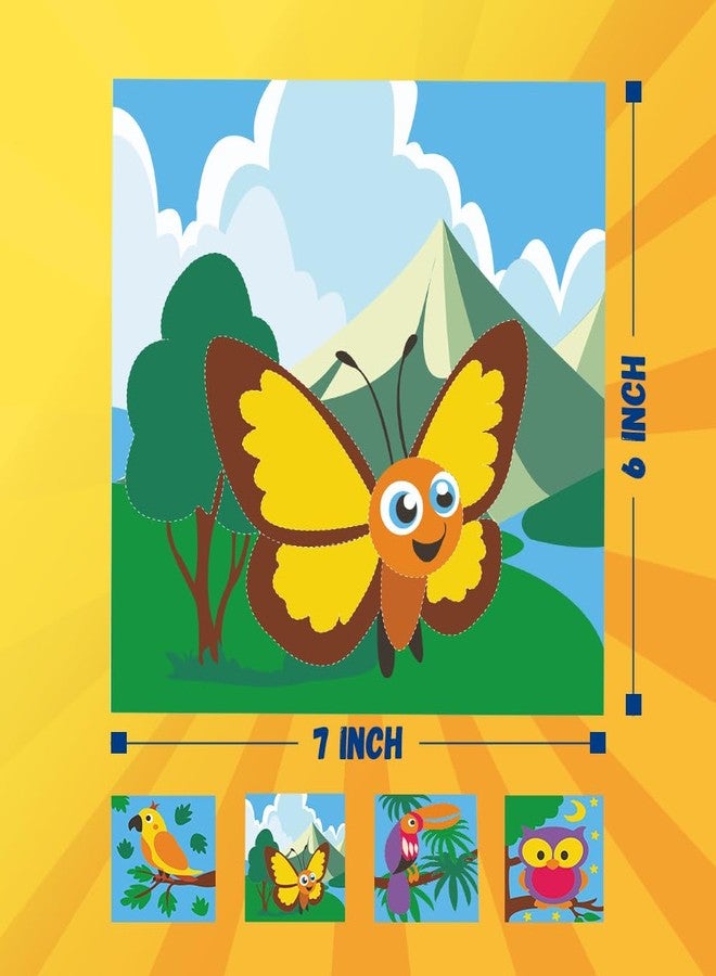 KREEDA Sand Art & Craft Kit for Kids – Mess-Free DIY Birds & Butterfly Activity with 4 Colourful Sand Bottles & 50+ Star Stickers | Creative Gift for Boys & Girls - Image 4