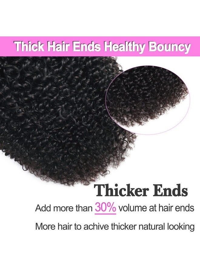 Rolisy Kinky Curly Clip In Hair Extensions Human Hair 12 Inch Curly Hair Extensions Clip In Human Hair for Black Women 3C 4A 4B Afro Kinky Curly Hair Clip Ins Soft Brazilian Remy Hair Thick Ends