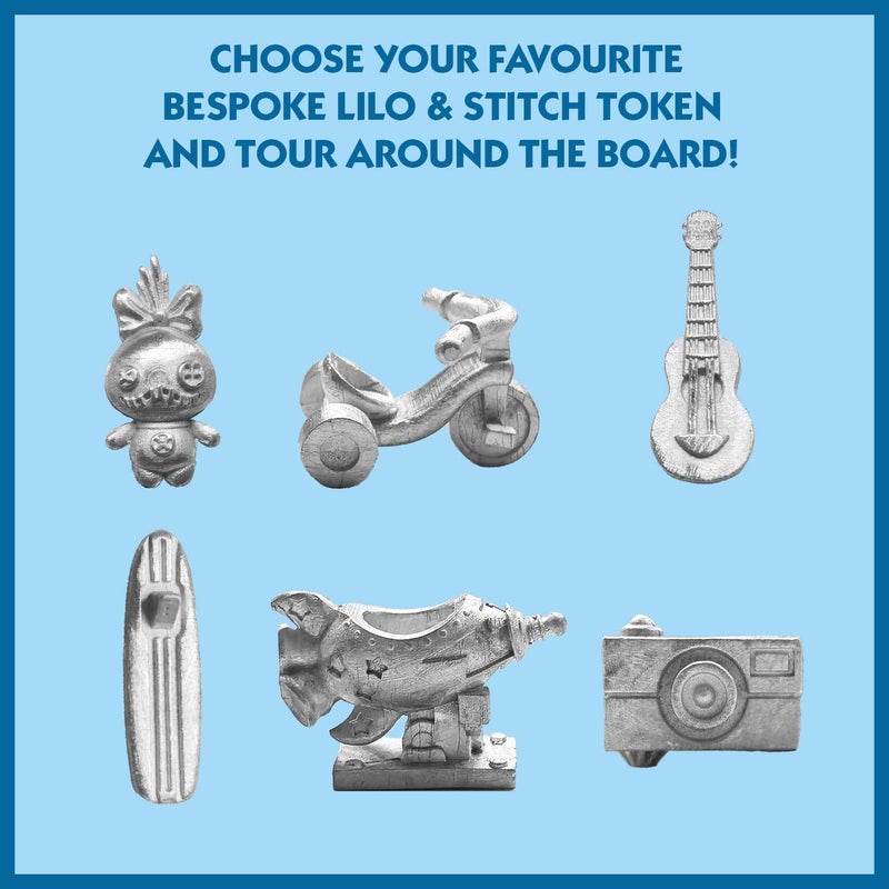 Winning Moves Disney Lilo and Stitch Monopoly Board Game, Embark on an Out of This World Journey with Lilo, Stitch, Nani, Jumba and Many More, Gift for Ages 8 Plus, Blue - Packaging May Vary - Image 4