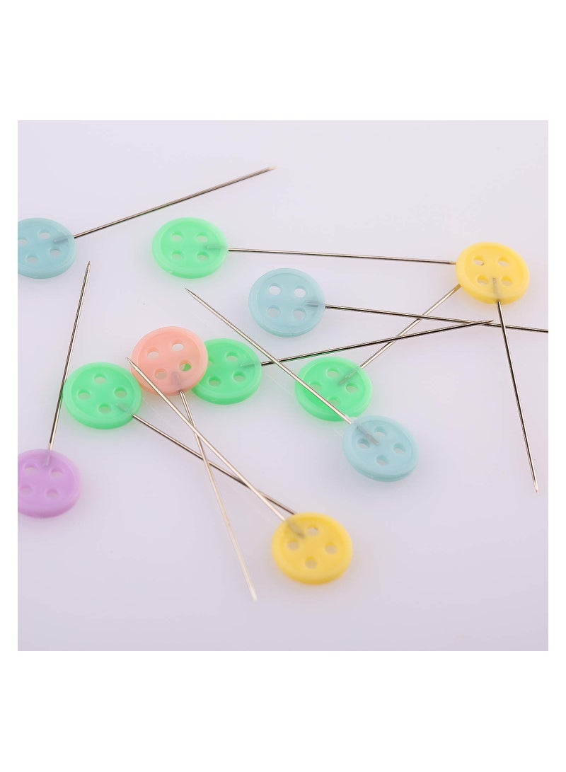 SYOSI 200PCS Sewing Pins for Bridal DIY Sewing Craft Boutonniere, Safety Pins Dressmaking Pins Glass Head Pins with Storage Box Decorative Head Pins Tailoring Pins for Jewelry Decoration (Button type)  - Image 5