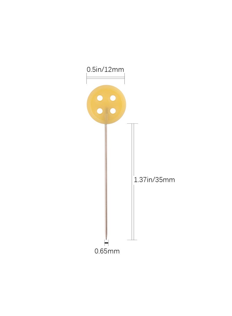 SYOSI 200PCS Sewing Pins for Bridal DIY Sewing Craft Boutonniere, Safety Pins Dressmaking Pins Glass Head Pins with Storage Box Decorative Head Pins Tailoring Pins for Jewelry Decoration (Button type)  - Image 3