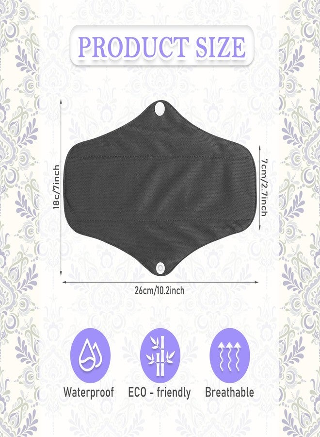 PHOGARY 7 Packs Reusable Menstrual Pads, Breathable Mesh Surface Cloth Sanitary Pads for Heavy Flow with Wet Bag, Washable Overnight Cloth Panty Liners with Wings for Women - Image 3