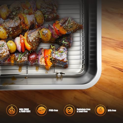 Chrysovereign Stainless Steel Turkey Roasting Pan with Rack & Handles, Heavy Duty Food-Safe Turkey Pan Dishwasher Safe, Perfect for Cooking Turkey and Steak for Thanksgiving and Christmas (Extra Size) - Image 5