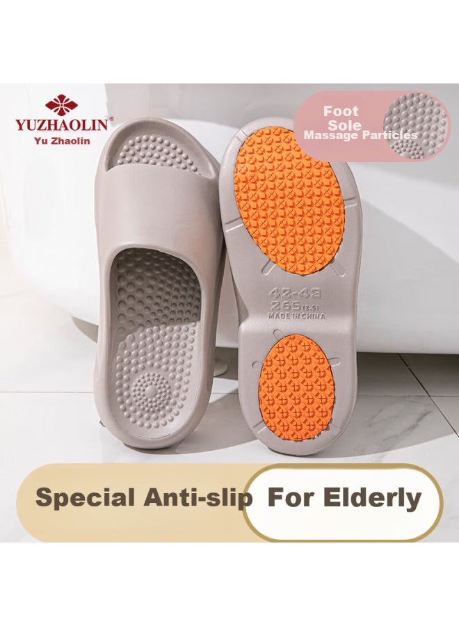 YUZHAOLIN Yuzhaolin Anti-slip Cool Slippers For Elderly Pregnant Women Bathroom Shower Massage Cool Slippers Yf576 Khaki 44/45 