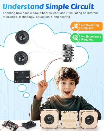 Poraxy STEM Toys for Boys Age 813 Build Your Own Bluetooth Speaker Science Kits for Kids 812 Electronic Experiment DIY Building Projects Gifts for Adult Teen Boy Girl 9 10 11 13 14 15 16 - Image 5