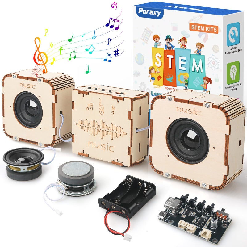 Poraxy STEM Toys for Boys Age 813 Build Your Own Bluetooth Speaker Science Kits for Kids 812 Electronic Experiment DIY Building Projects Gifts for Adult Teen Boy Girl 9 10 11 13 14 15 16 - Image 3